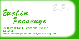 evelin pecsenye business card